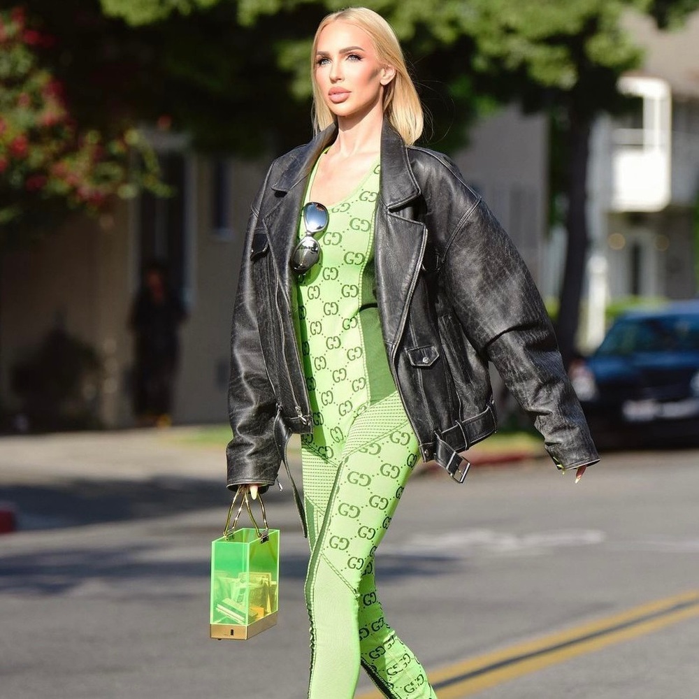 KIMCIG neon yellow light up acrylic purse
